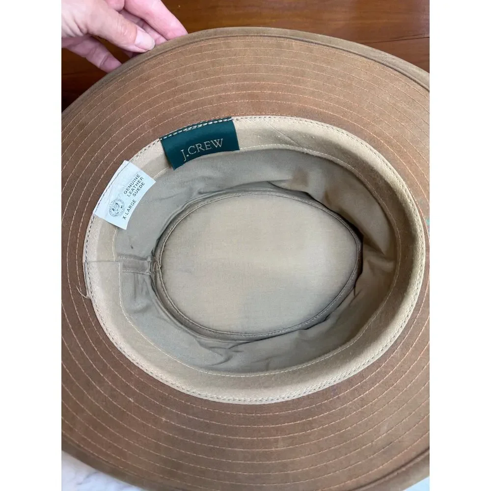 Vintage J Crew Suede Oarsman Indiana Jones Hat Brown